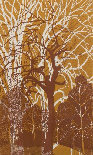 The tree in changing light No. 38 __ Linocut & woodblock