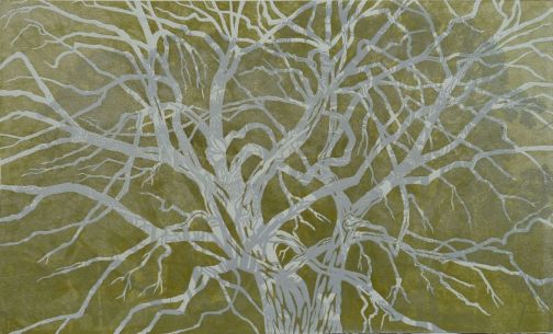 The tree in changing light No. 43 __ Linocut & woodblock
